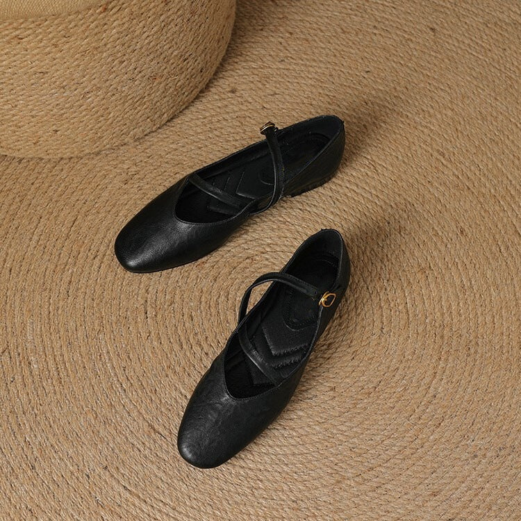 Elora Leather Flats — Allyours Closet (view 6)