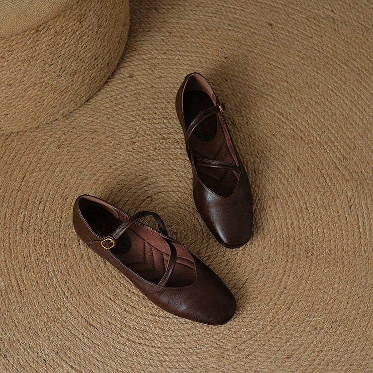 Elora Leather Flats — Allyours Closet (view 8)