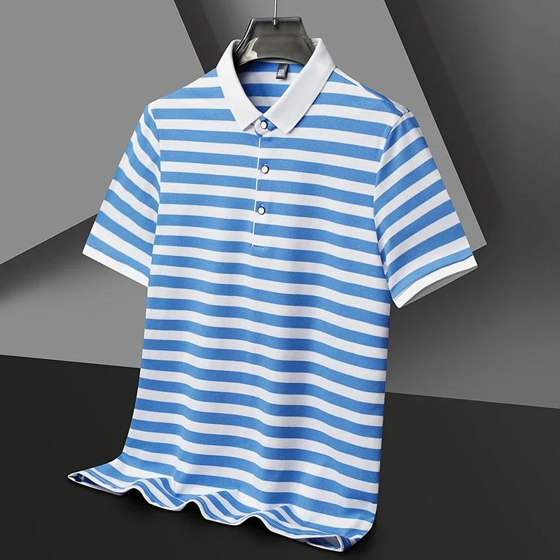Broughton Striped Cotton Polo — Allyours Closet (view 2)