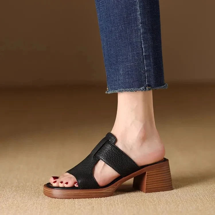 Alessia Leather Sandals — Allyours Closet (view 2)