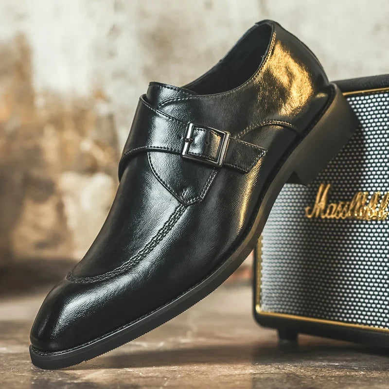Pierson Leather Monk Strap Loafers — Allyours Closet (view 6)