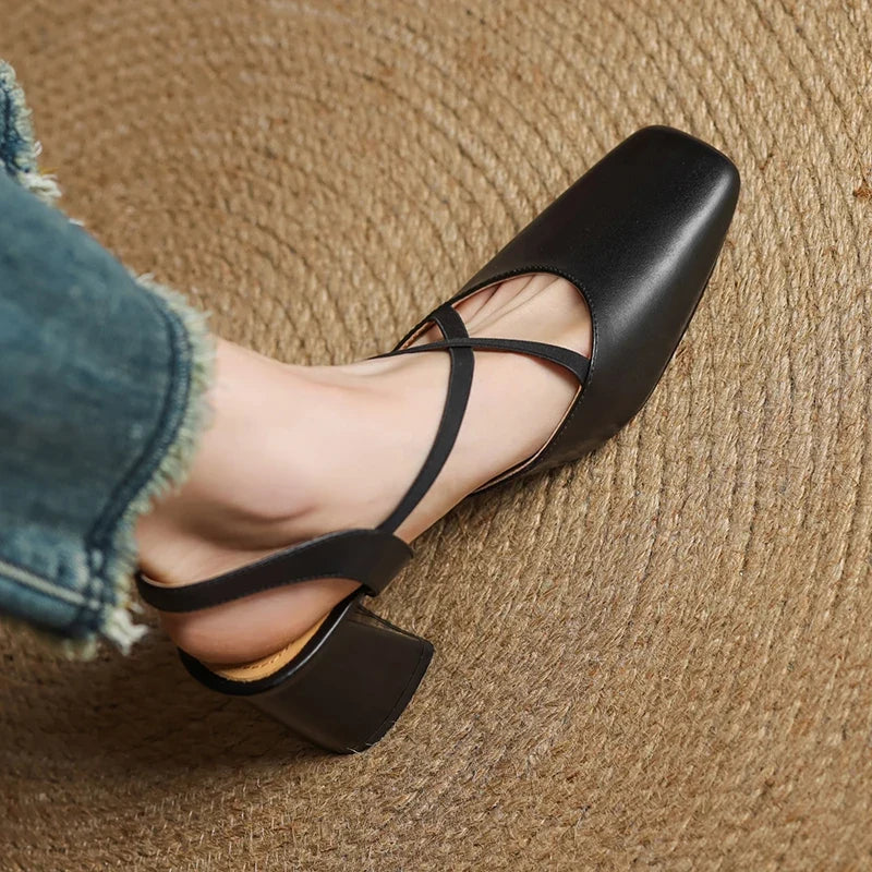 Blaire Leather Heels — Allyours Closet (view 9)