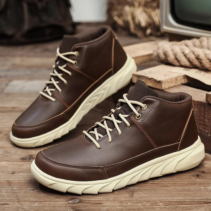 Expedition High-Top Leather Sneakers — Allyours Closet