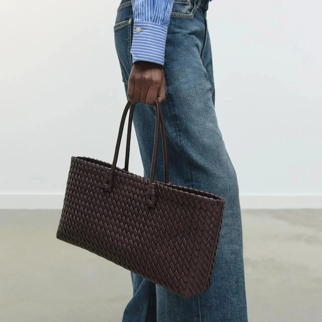 Daria Woven Leather Handbag — Allyours Closet (view 5)