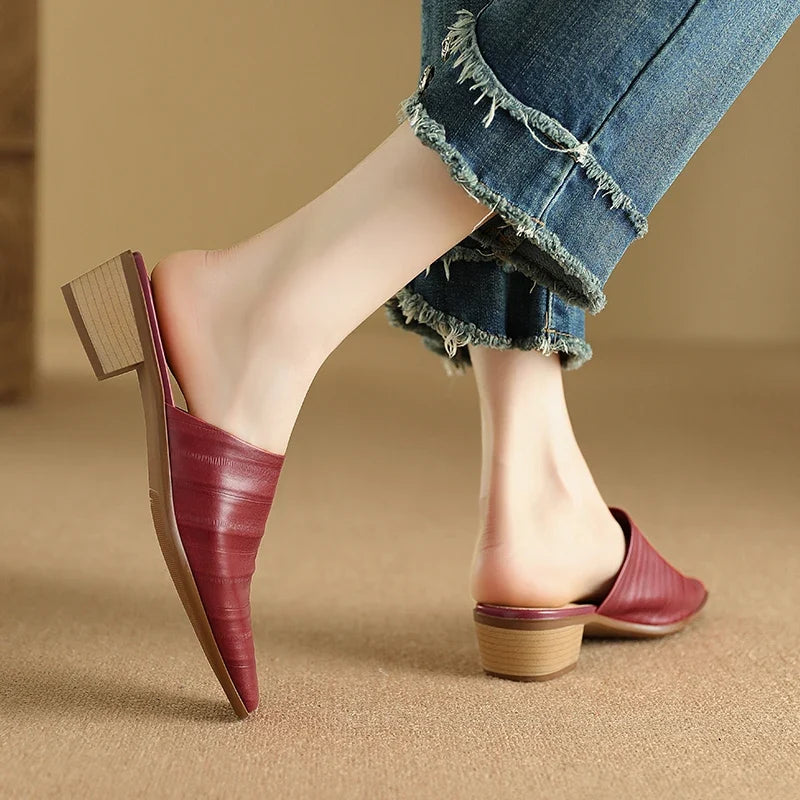 Sorrento Genuine Leather Mules — Allyours Closet (view 3)