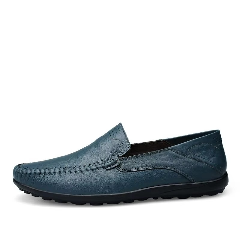 Genuine Leather Men's Everyday Loafers, Breathable Italian Style Slip-On Dress Shoes
