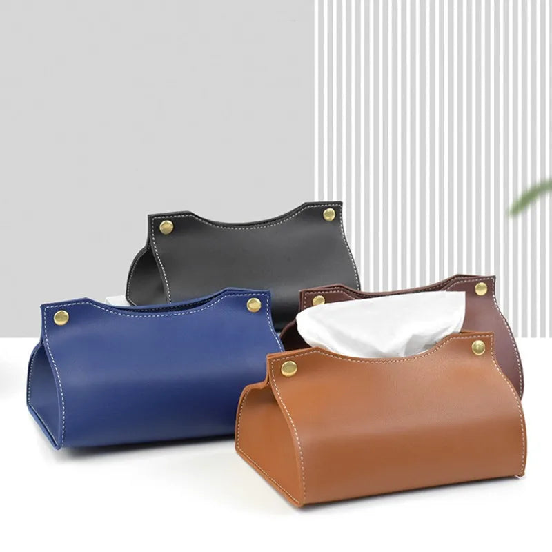 Luxe Leather Tissue Box Cover — Allyours Closet (view 3)