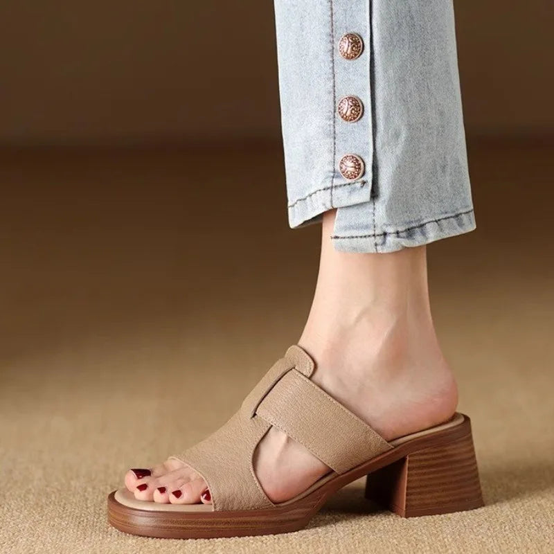Alessia Leather Sandals — Allyours Closet (view 6)