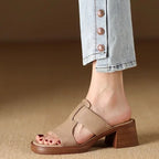 Alessia Leather Sandals — Allyours Closet (view 6)
