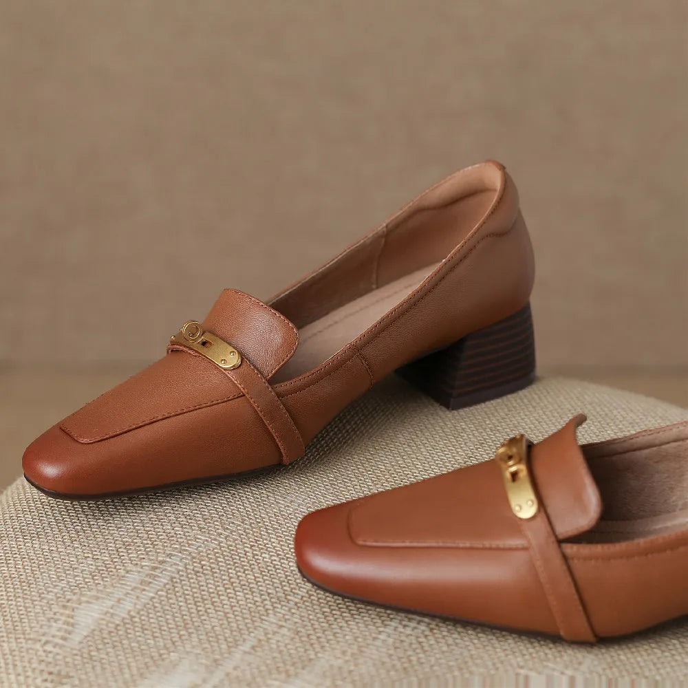 Aveline Genuine Leather Heels — Allyours Closet (view 5)