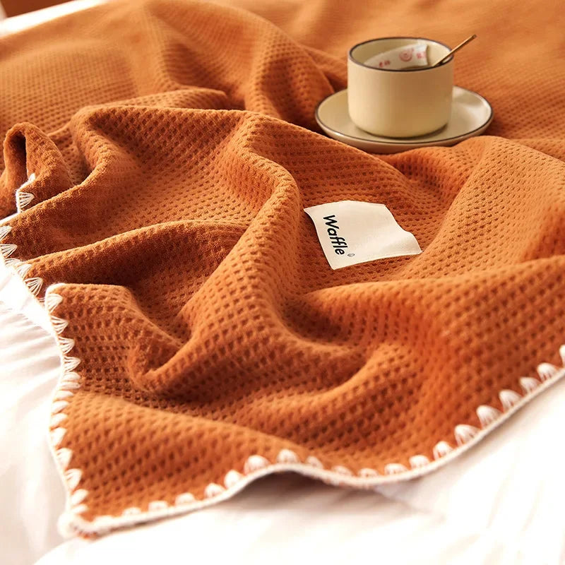 Arden Waffle Knit Blanket — Allyours Closet (view 2)
