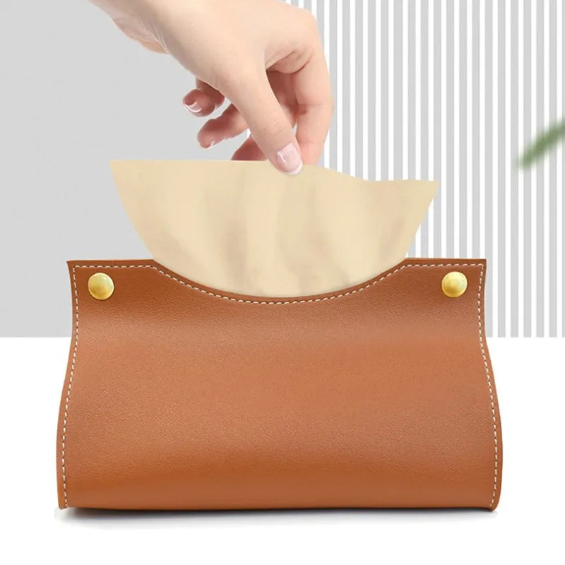 Luxe Leather Tissue Box Cover — Allyours Closet (view 4)