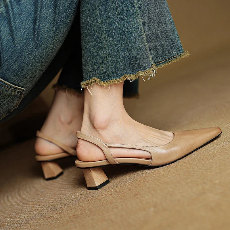 Camille Genuine Leather Heels — Allyours Closet (view 7)