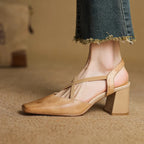 Blaire Leather Heels — Allyours Closet