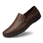 Genuine Leather Men's Everyday Loafers, Breathable Italian Style Slip-On Dress Shoes