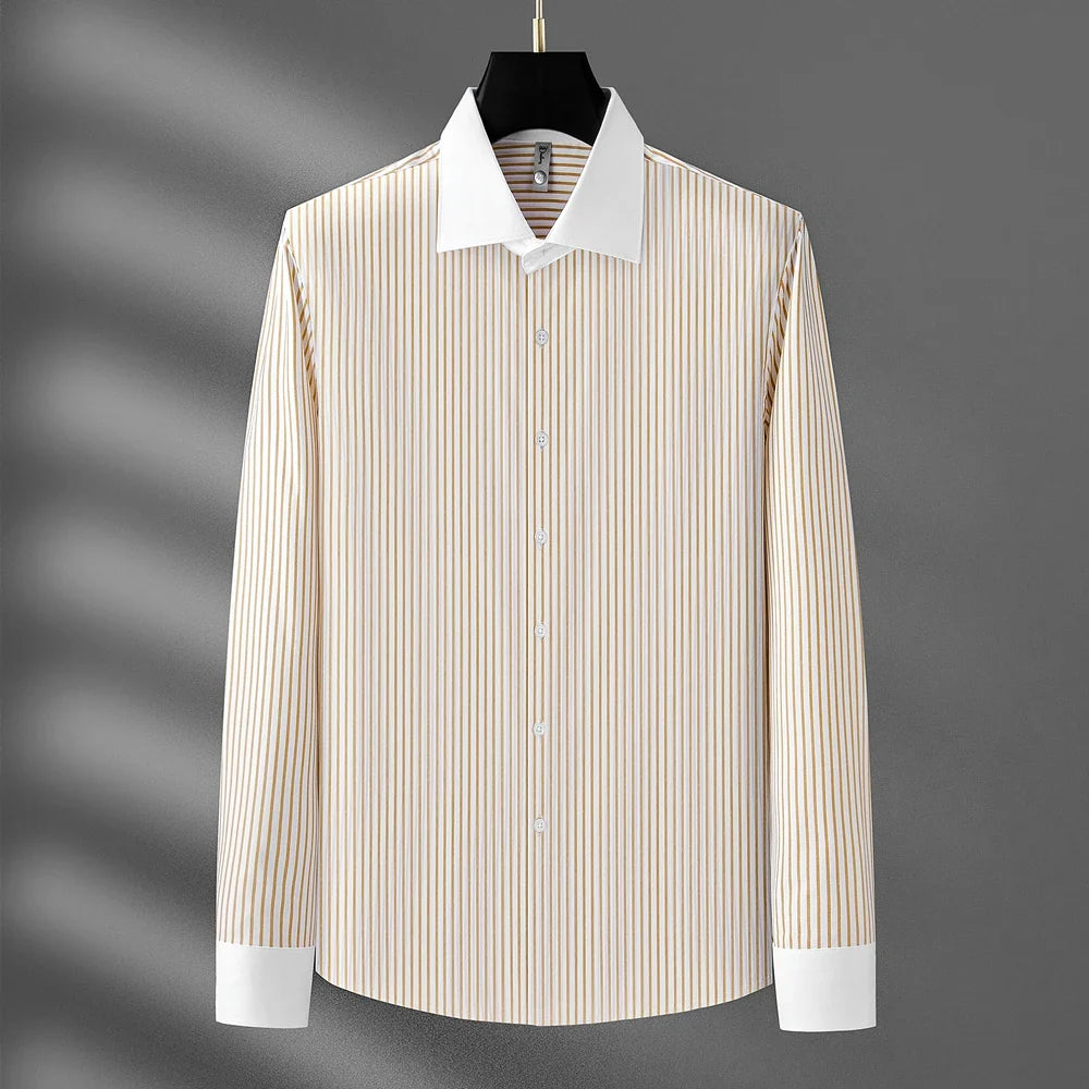 Elliot Pinstripe Dress Shirt — Allyours Closet (view 4)