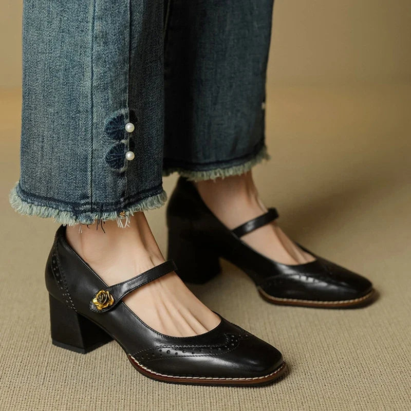 Messina Leather Heels — Allyours Closet (view 7)