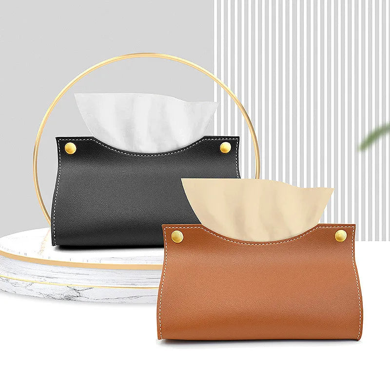 Luxe Leather Tissue Box Cover — Allyours Closet