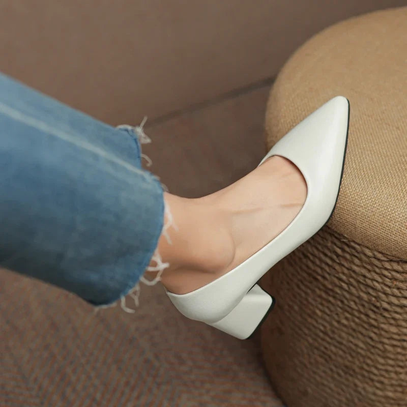 Orlena Leather Heels — Allyours Closet (view 4)