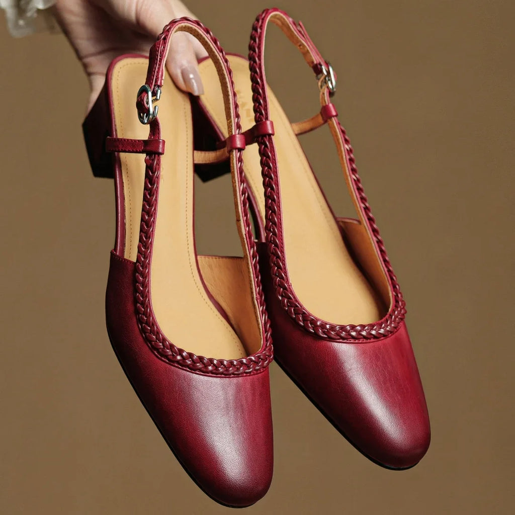 Soravina Leather Heels — Allyours Closet (view 4)