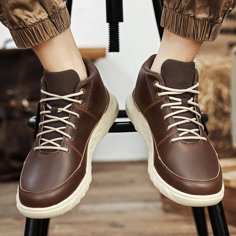 Expedition High-Top Leather Sneakers — Allyours Closet (view 3)