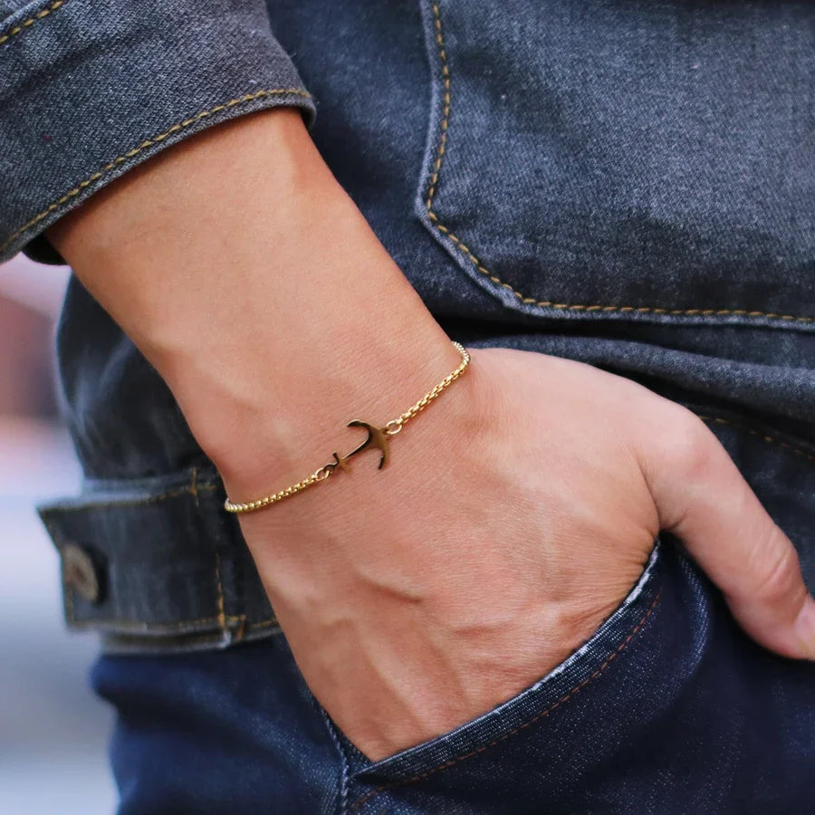 Cervo Steel Anchor Bracelet — Allyours Closet (view 3)