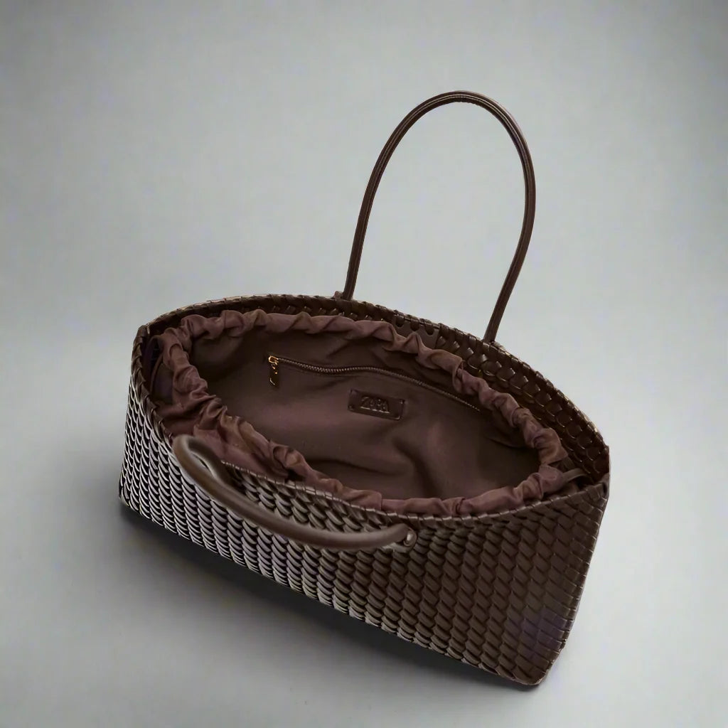 Daria Woven Leather Handbag — Allyours Closet (view 4)