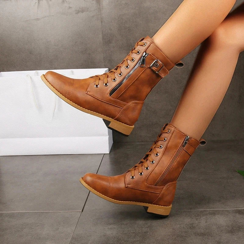 Brandy Leather Boots — Allyours Closet