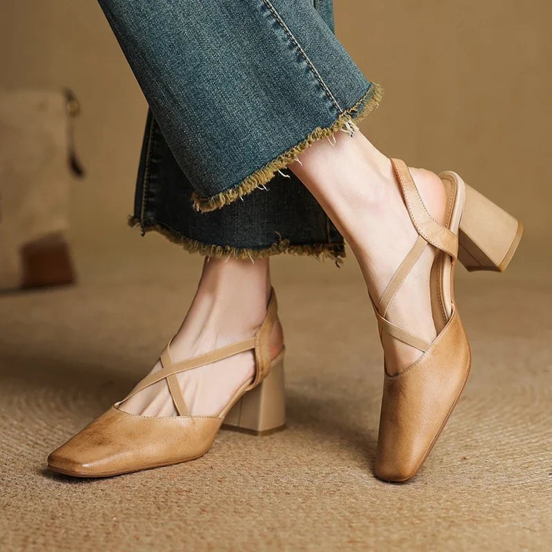 Blaire Leather Heels — Allyours Closet (view 2)