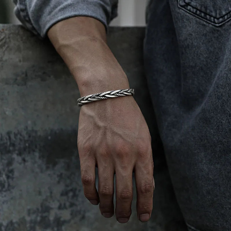 Torin Silver Cuff Bracelet — Allyours Closet (view 4)