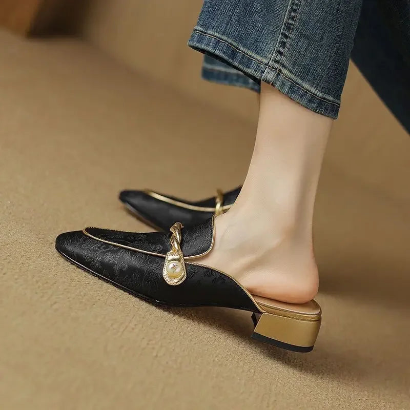 Florence Satin Mules — Allyours Closet (view 3)