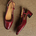 Soravina Leather Heels — Allyours Closet (view 5)
