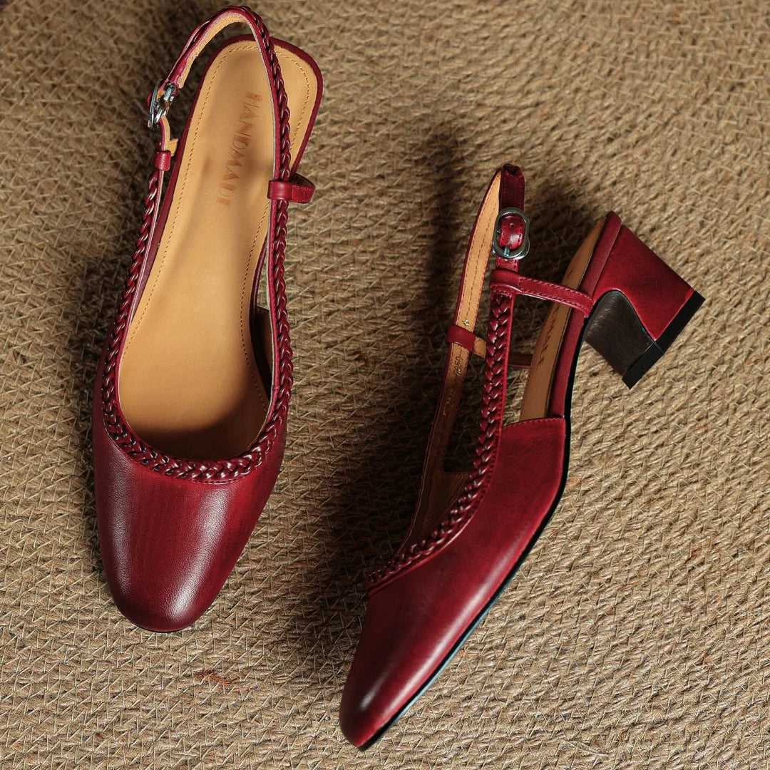Soravina Leather Heels — Allyours Closet (view 5)