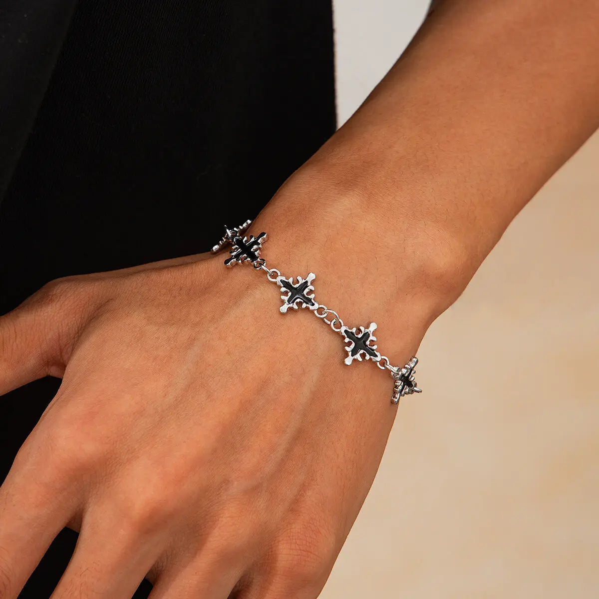 Obsidian Cross Bracelet — Allyours Closet (view 3)