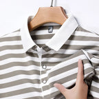 Broughton Striped Cotton Polo — Allyours Closet (view 6)