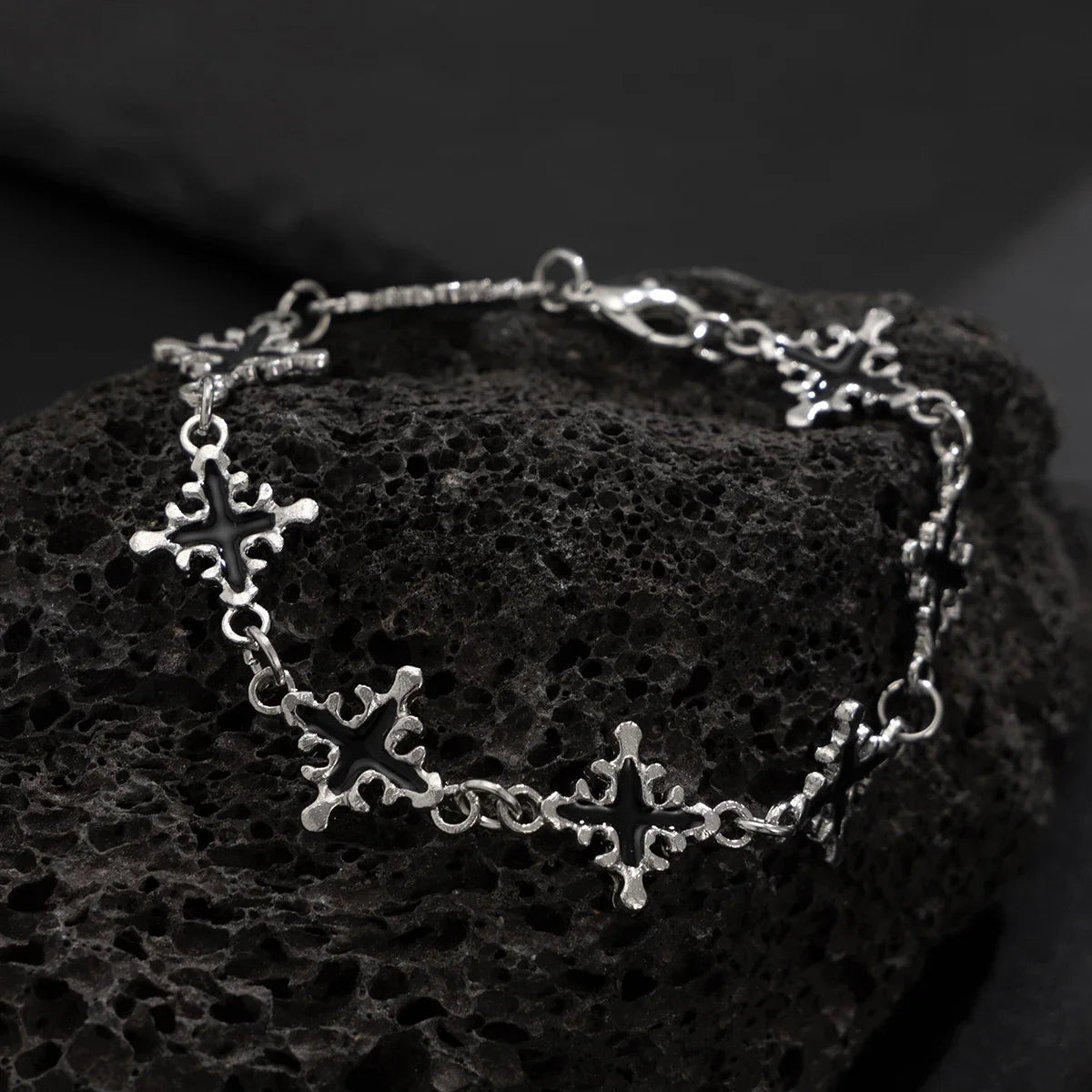 Obsidian Cross Bracelet — Allyours Closet (view 4)