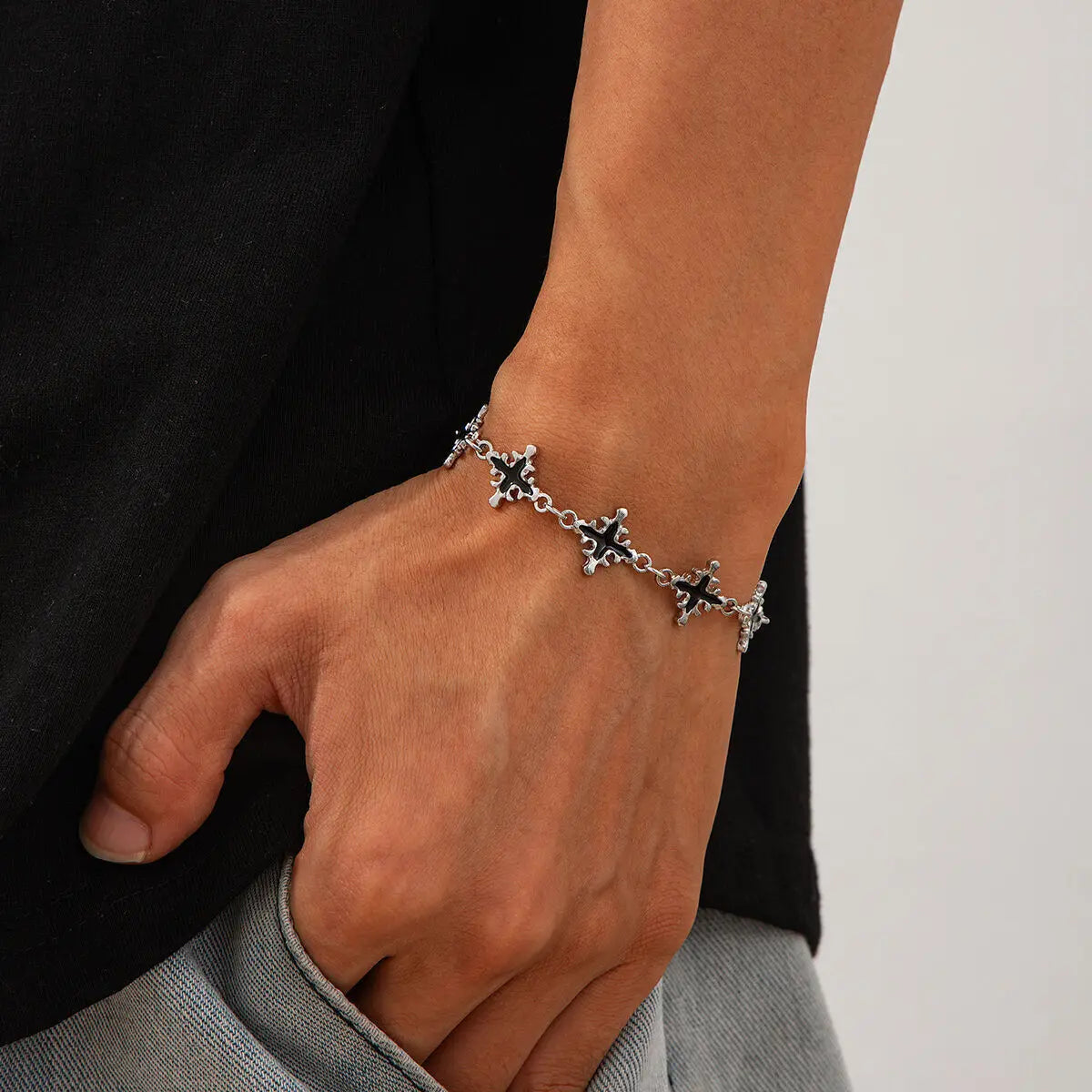 Obsidian Cross Bracelet — Allyours Closet