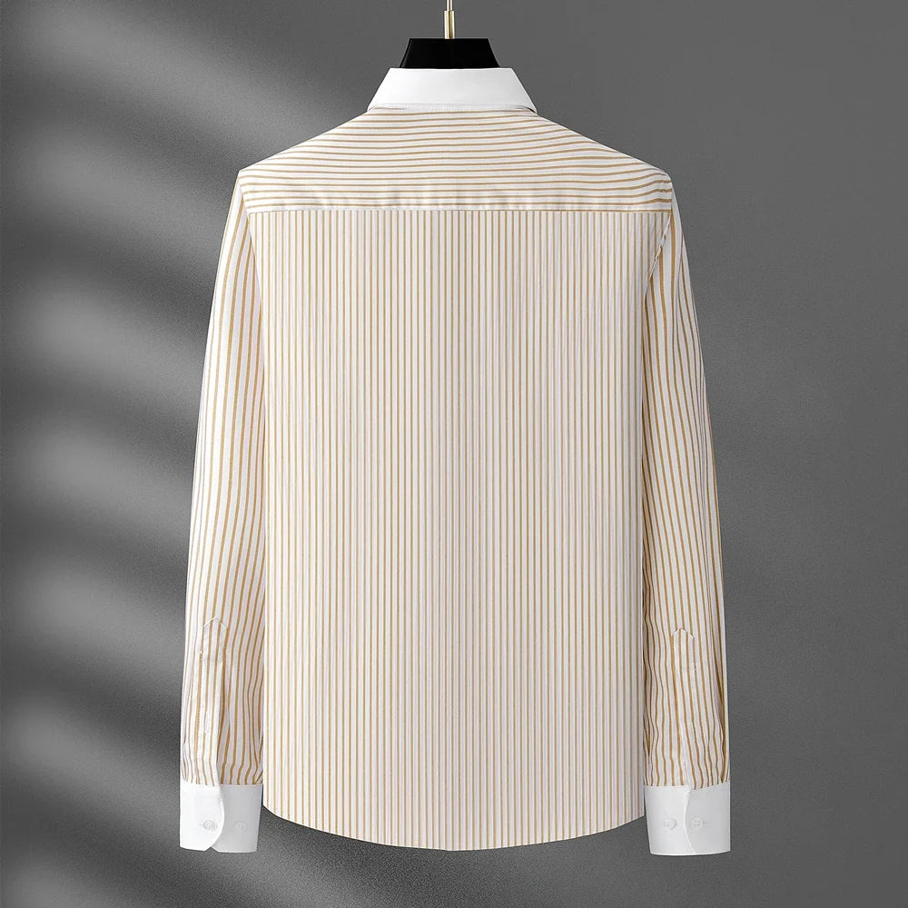 Elliot Pinstripe Dress Shirt — Allyours Closet (view 5)