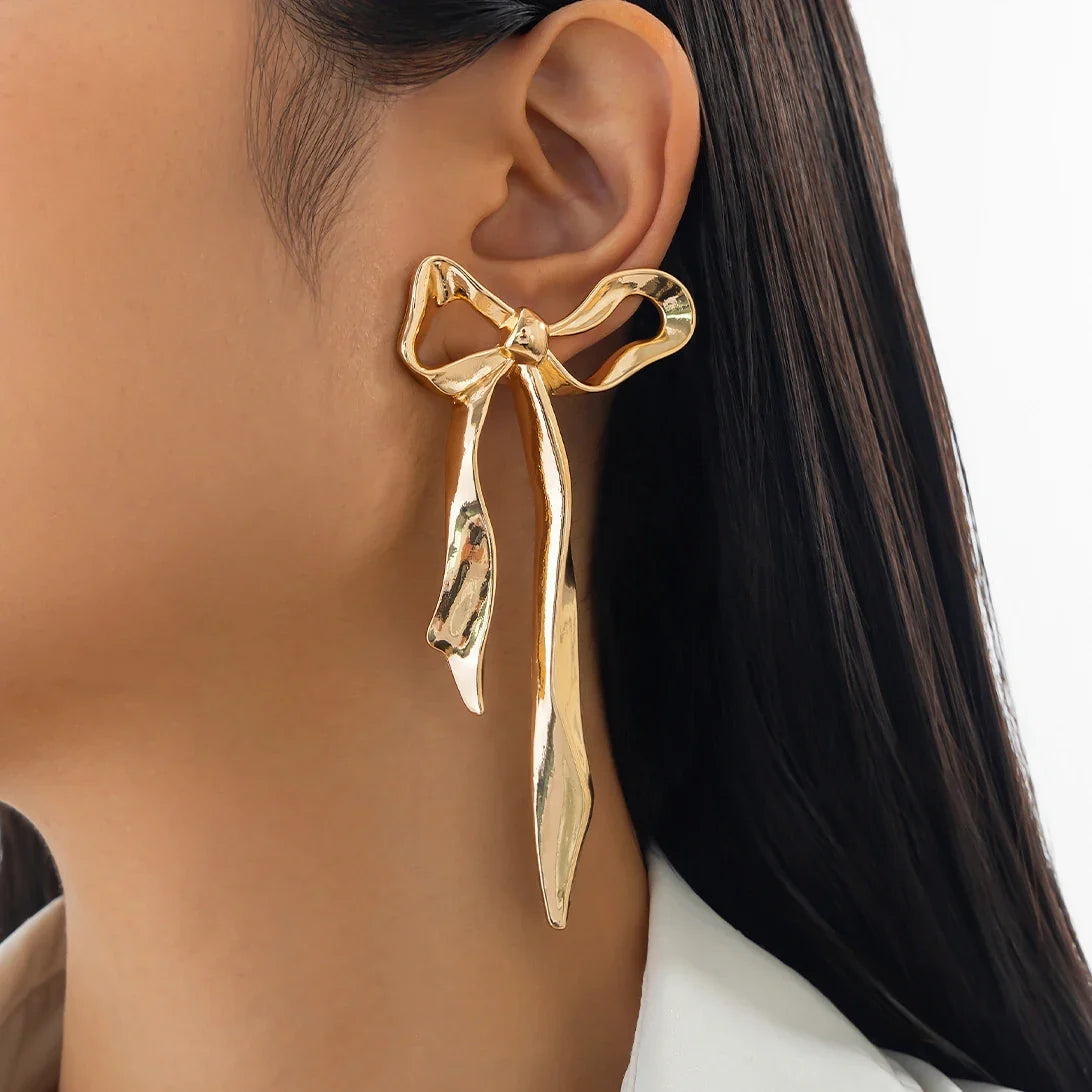 Ribbon Bow Earrings — Allyours Closet (view 3)