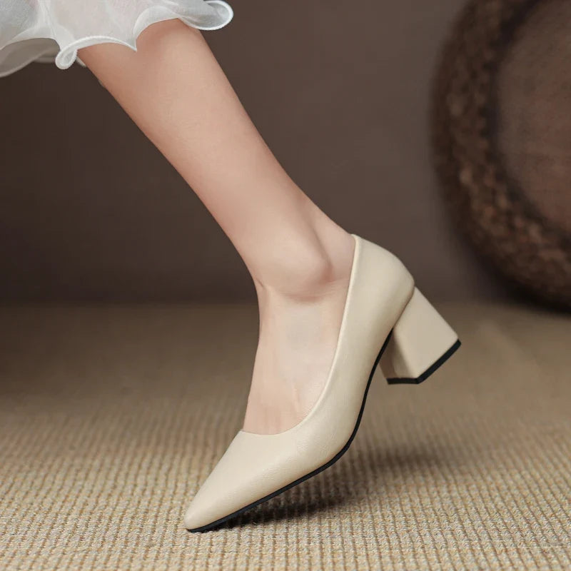 Orlena Leather Heels — Allyours Closet (view 9)