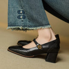 Messina Leather Heels — Allyours Closet (view 9)
