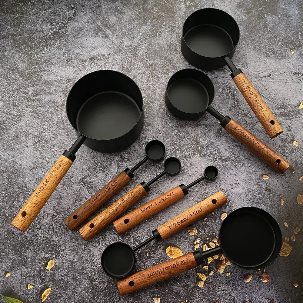 Wood and Steel Measuring Spoon Set — Allyours Closet (view 5)