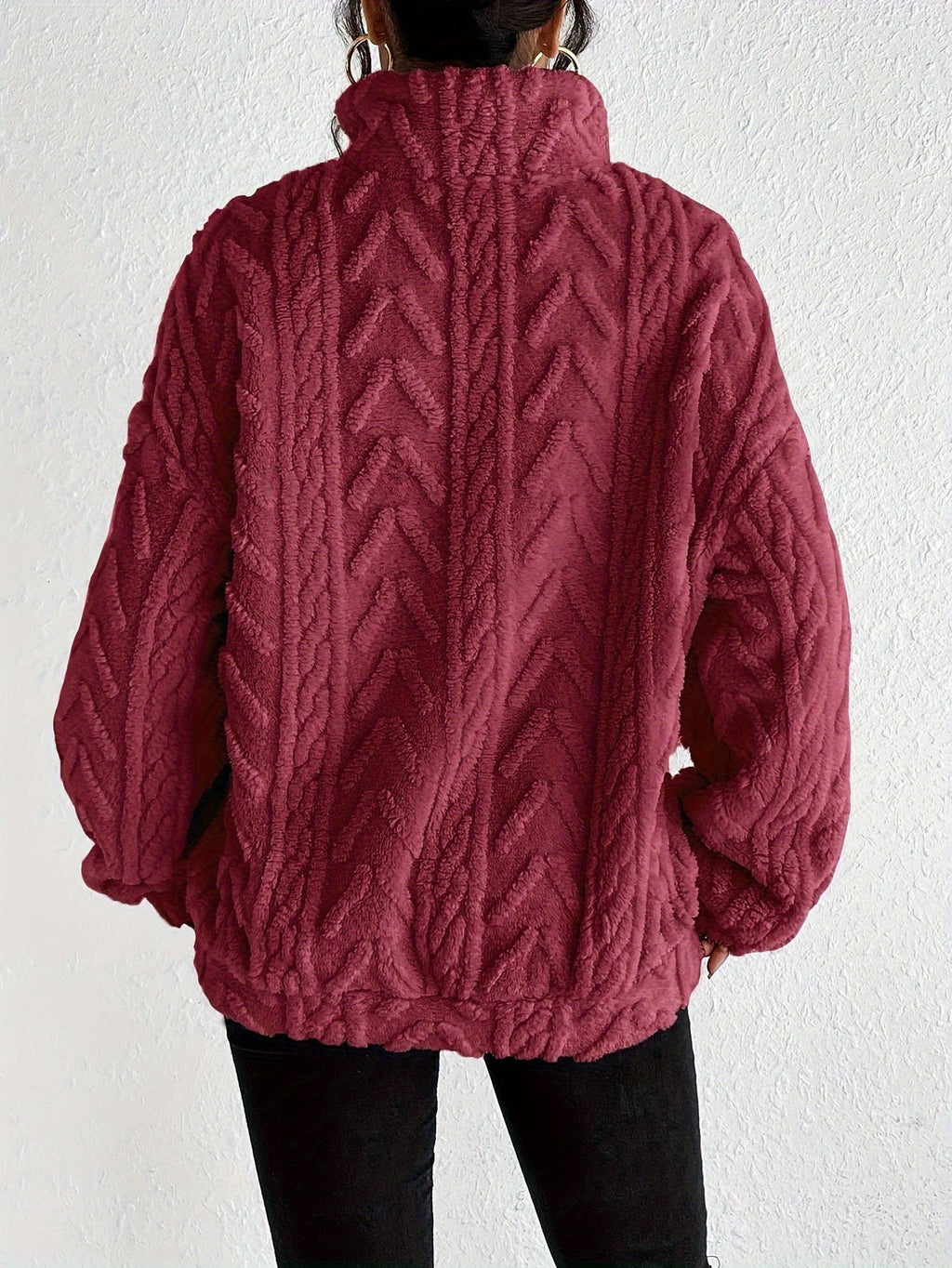 Aicha | Cable-Knit Oversized Composed Sweater — Allyours Closet (view 10)