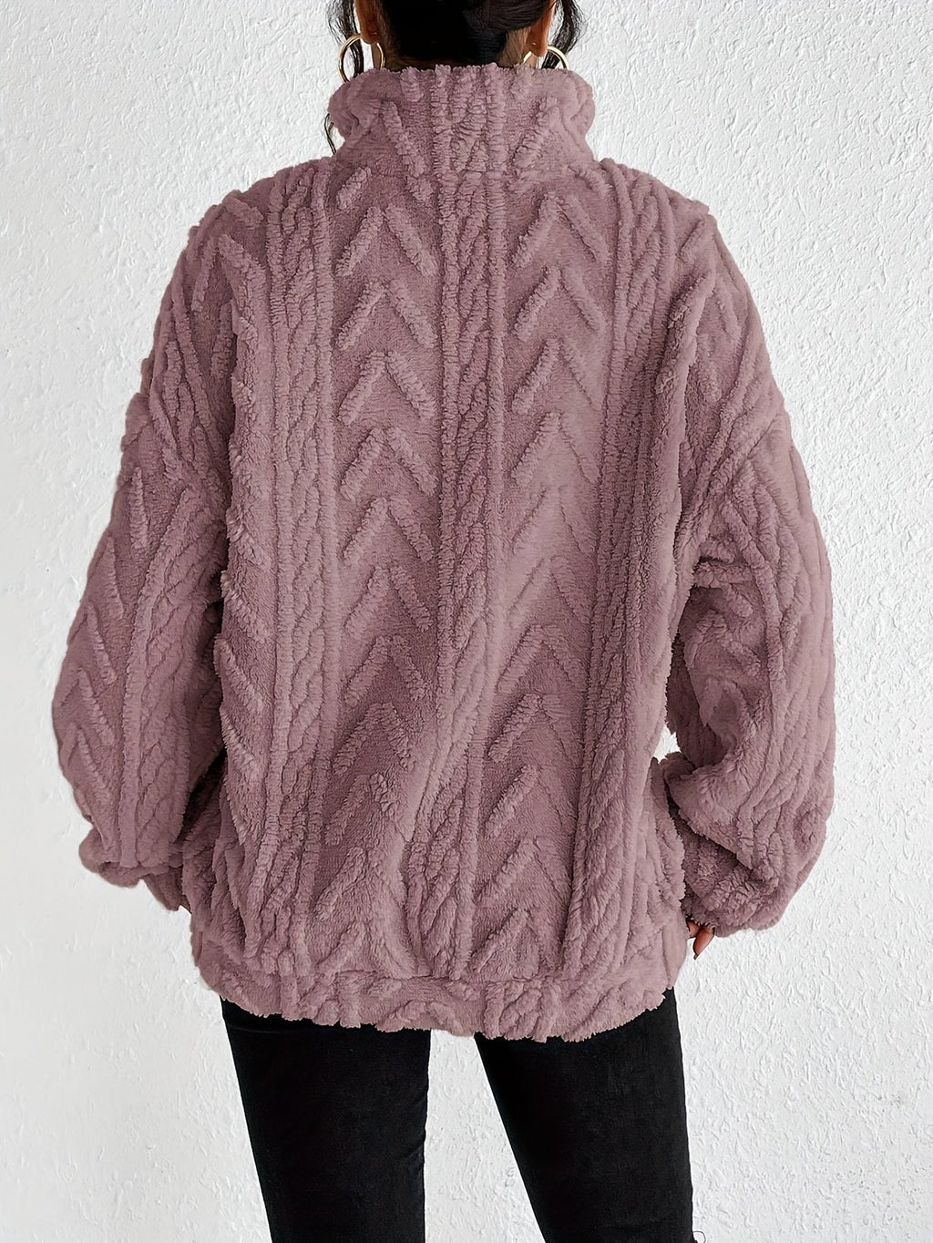 Aicha | Cable-Knit Oversized Composed Sweater — Allyours Closet (view 11)