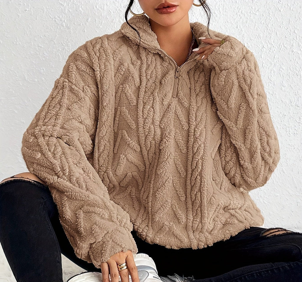 Aicha | Cable-Knit Oversized Composed Sweater — Allyours Closet (view 3)
