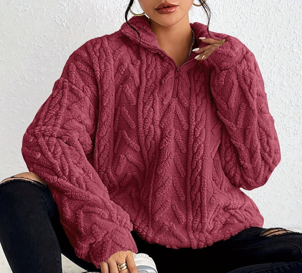 Aicha | Cable-Knit Oversized Composed Sweater — Allyours Closet (view 5)