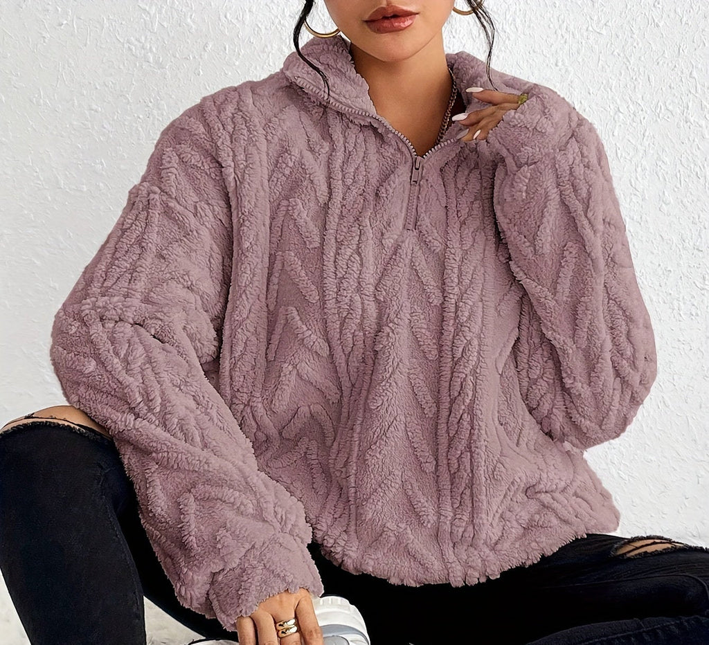 Aicha | Cable-Knit Oversized Composed Sweater — Allyours Closet (view 6)