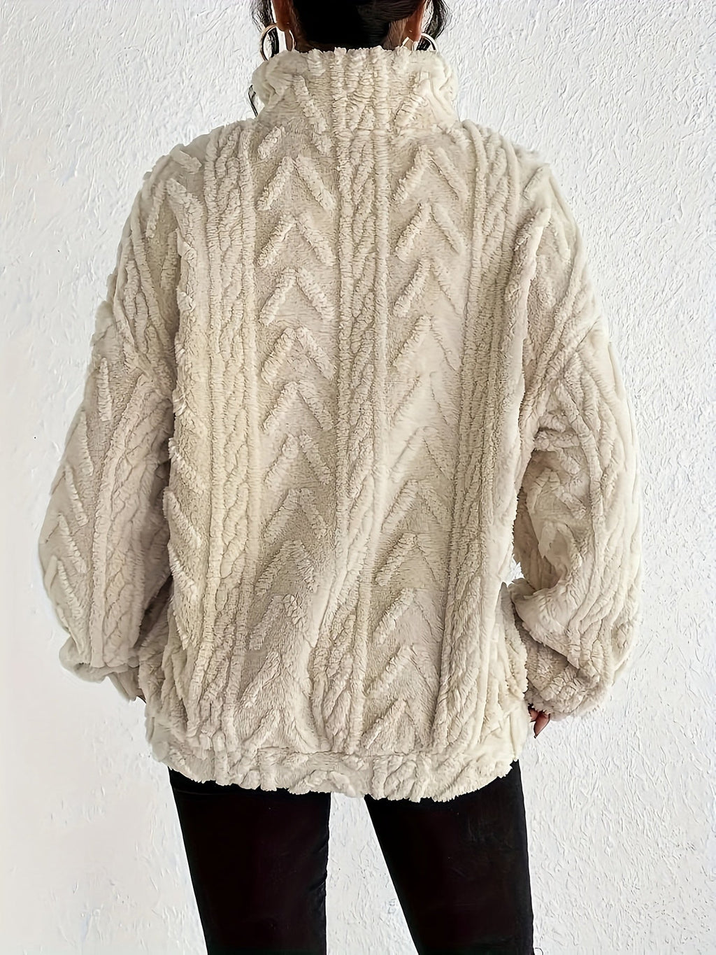 Aicha | Cable-Knit Oversized Composed Sweater — Allyours Closet (view 7)