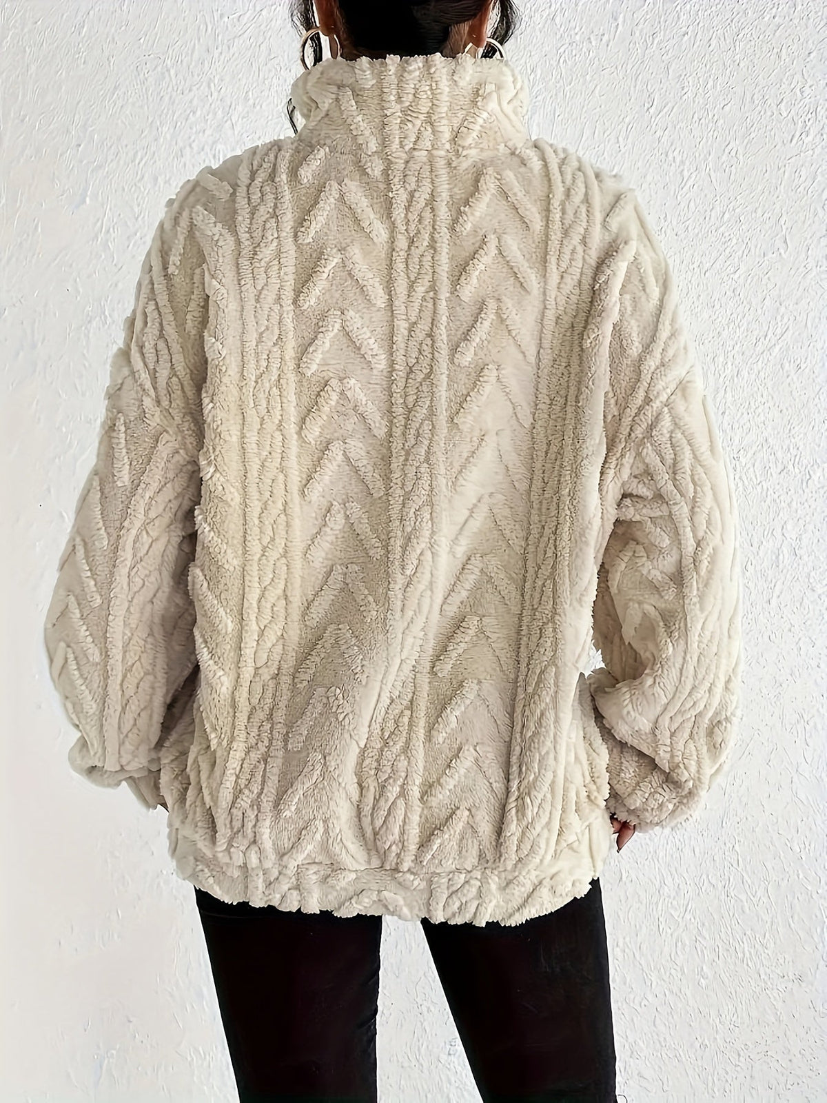 Aicha | Cable-Knit Oversized Composed Sweater — Allyours Closet (view 7)