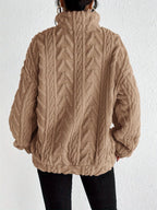 Aicha | Cable-Knit Oversized Composed Sweater — Allyours Closet (view 8)
